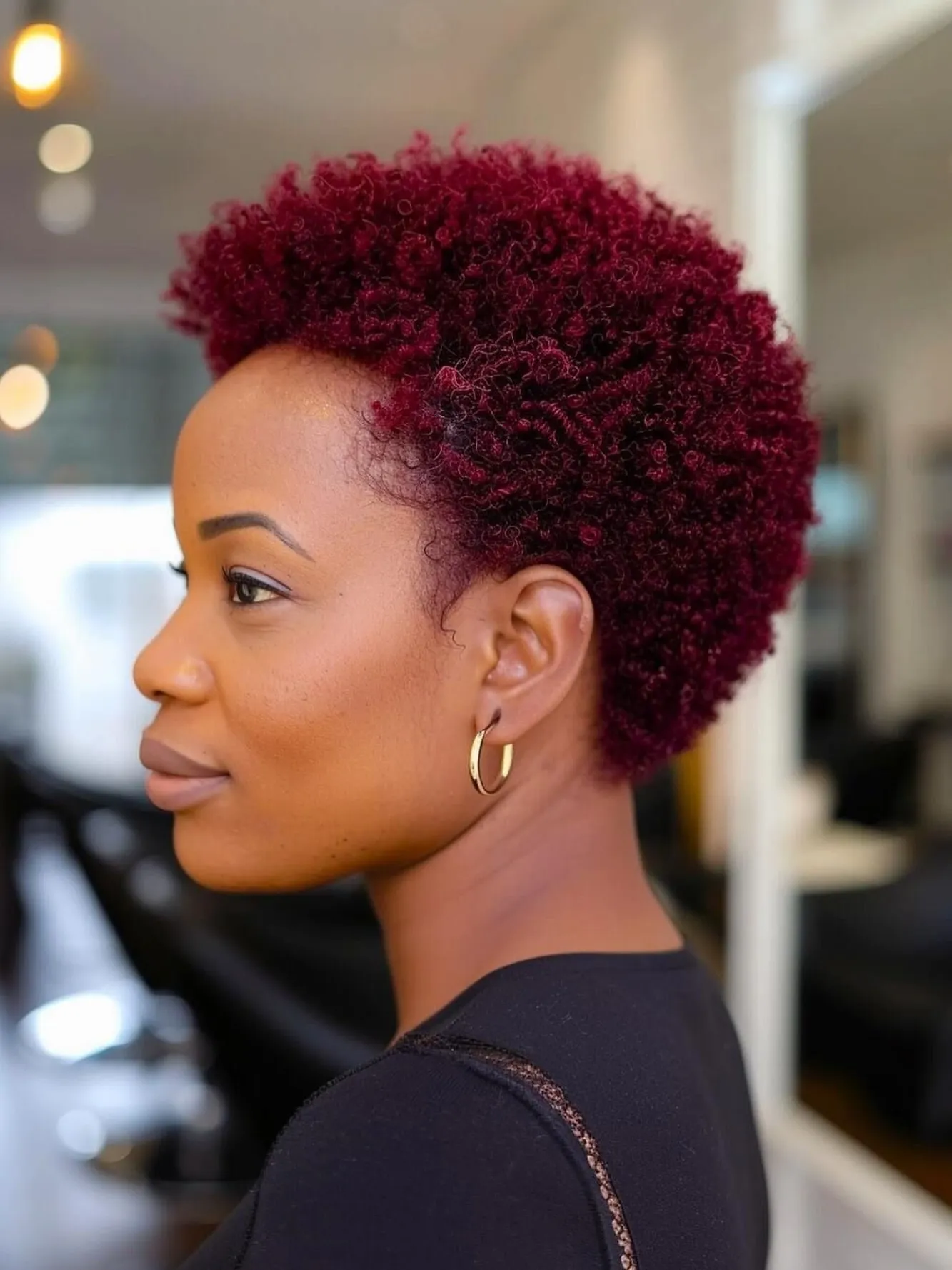 Burgundy Red Coily Taper