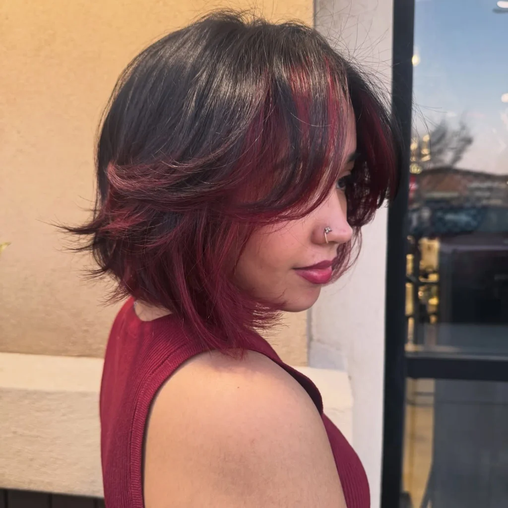 Burgundy Wolf Cut
