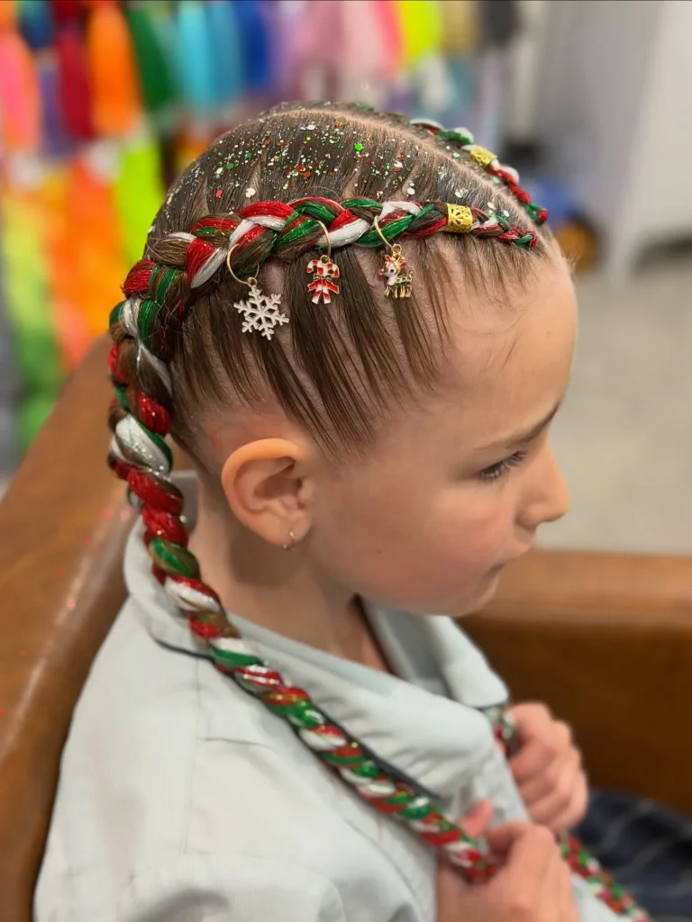 Candy Cane Holiday Braid