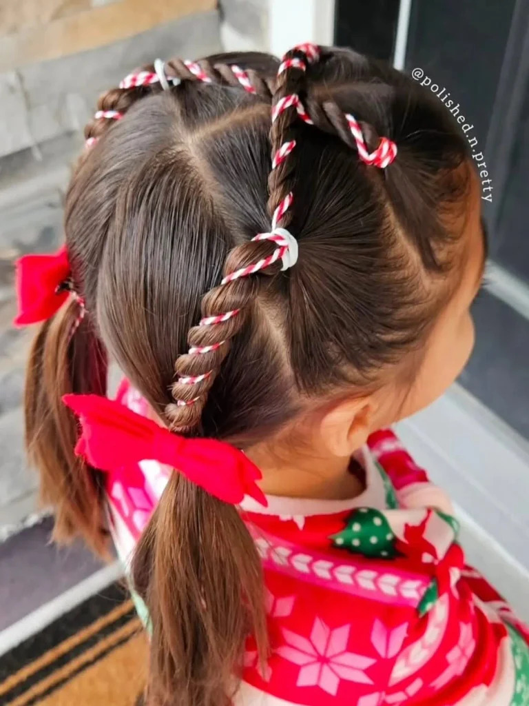 Candy Cane Loop Pigtails