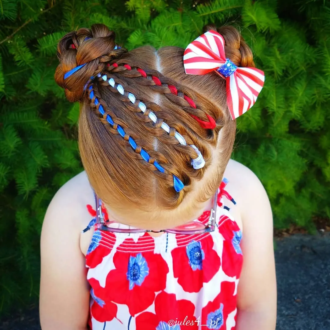 Candy Stripe Braided Buns