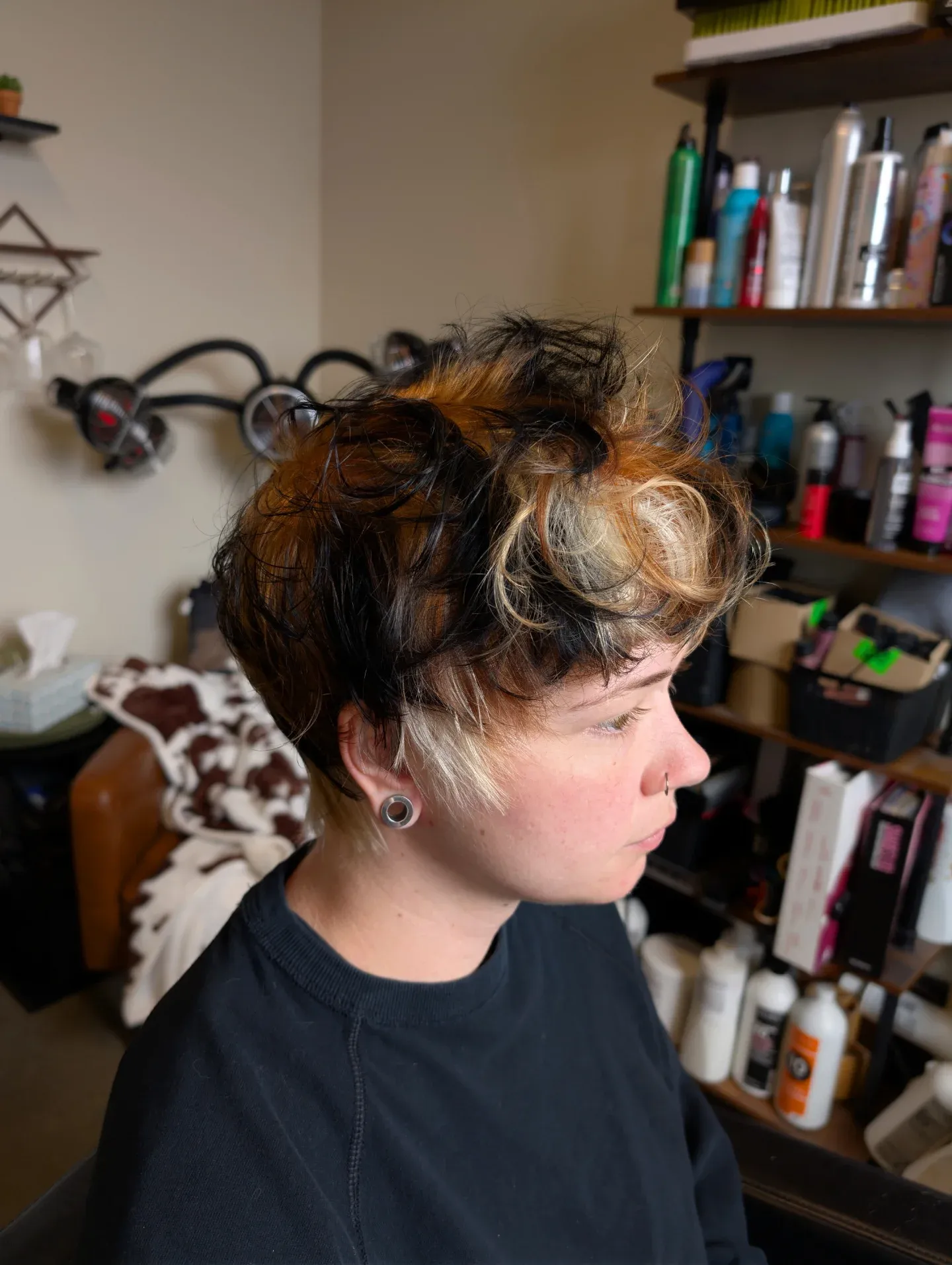 Caramel Blonde Curly Pixie