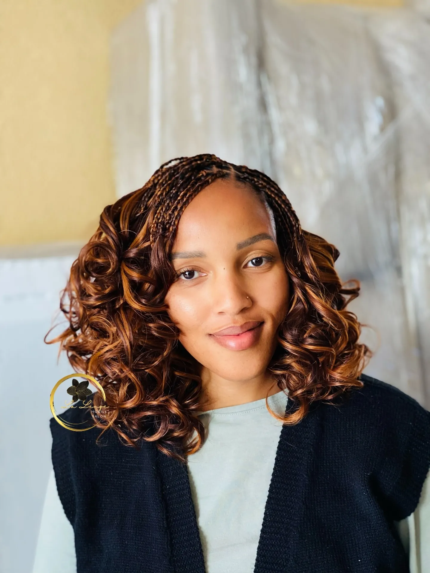 Caramel Curled Goddess Bob
