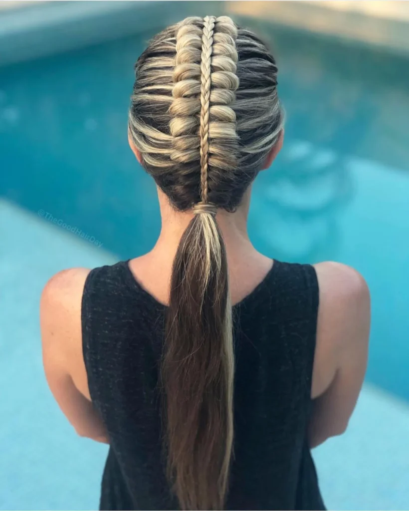 Center Braided Spine Ponytail