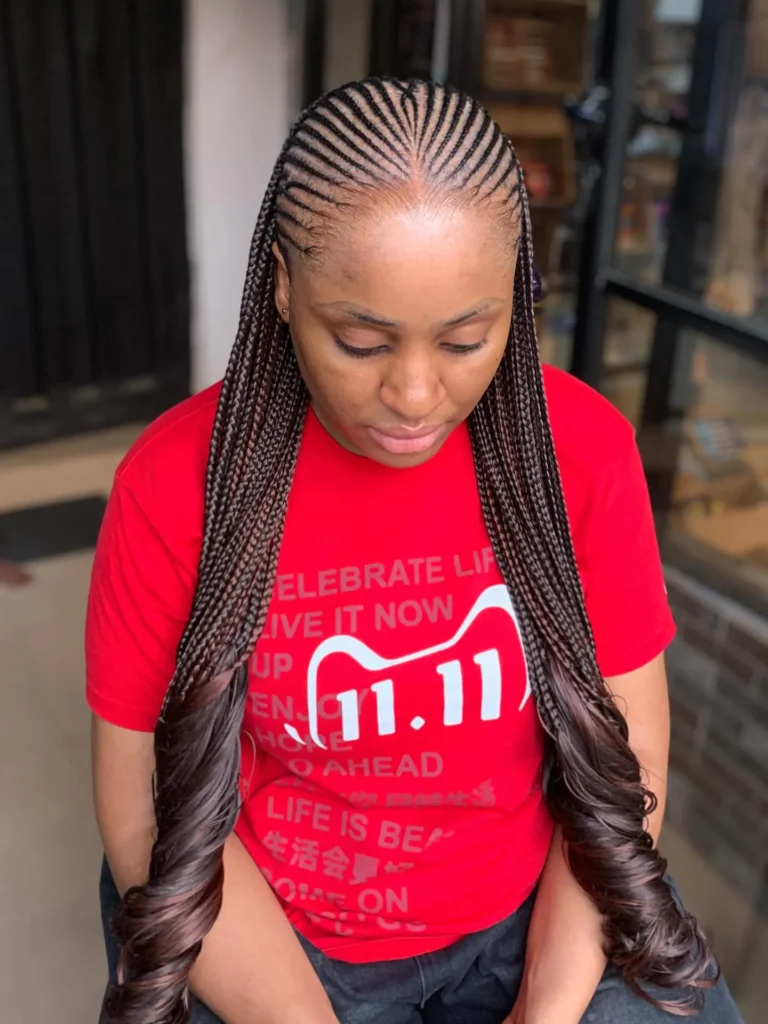 Center Part Feed-In Braids