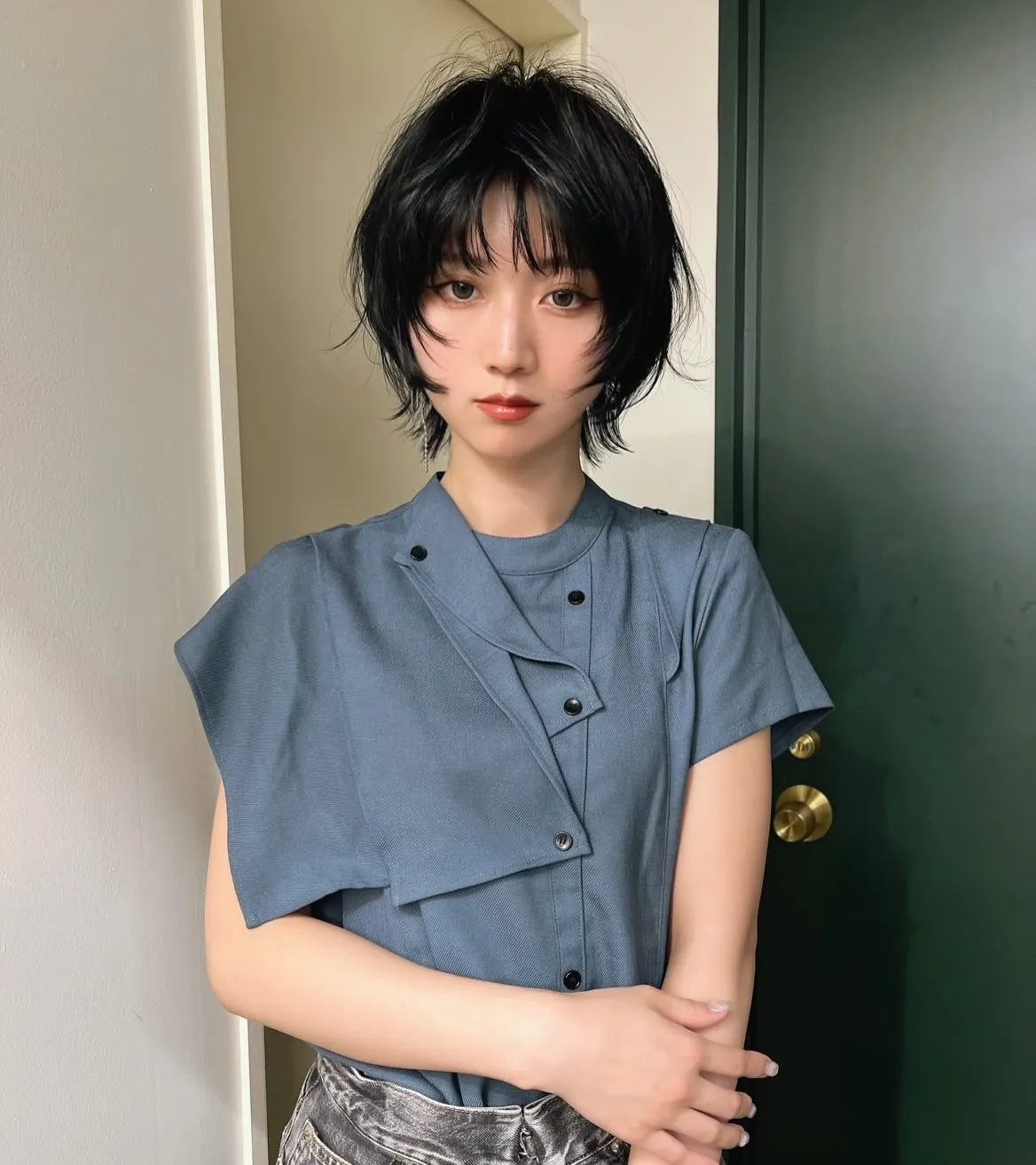 Choppy Black Wolf Cut