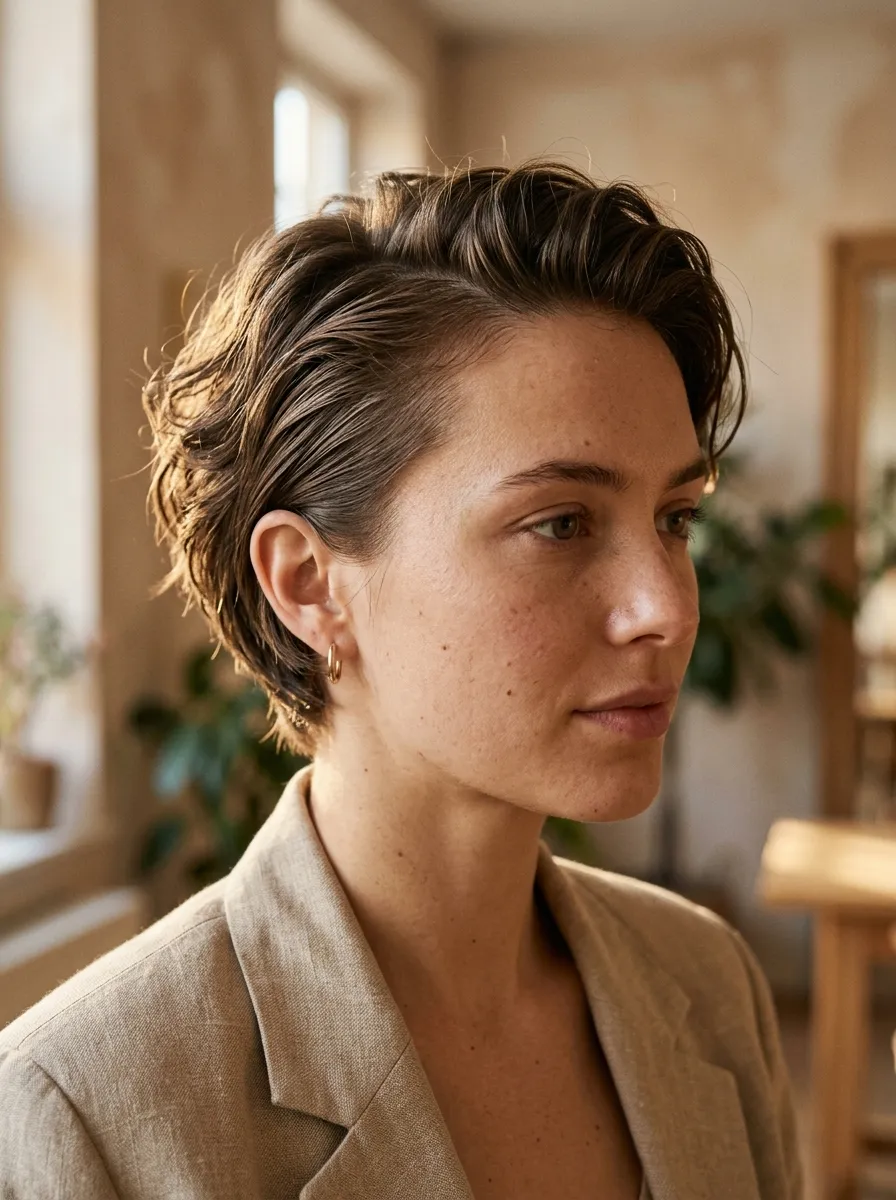 Choppy Slick Back Pixie