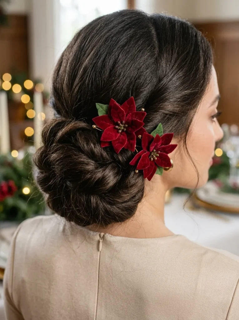 Christmas Poinsettia Updo
