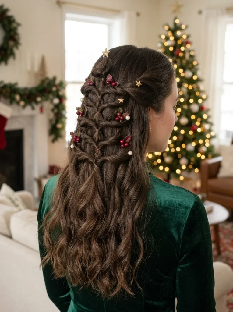 Christmas Tree Half Updo