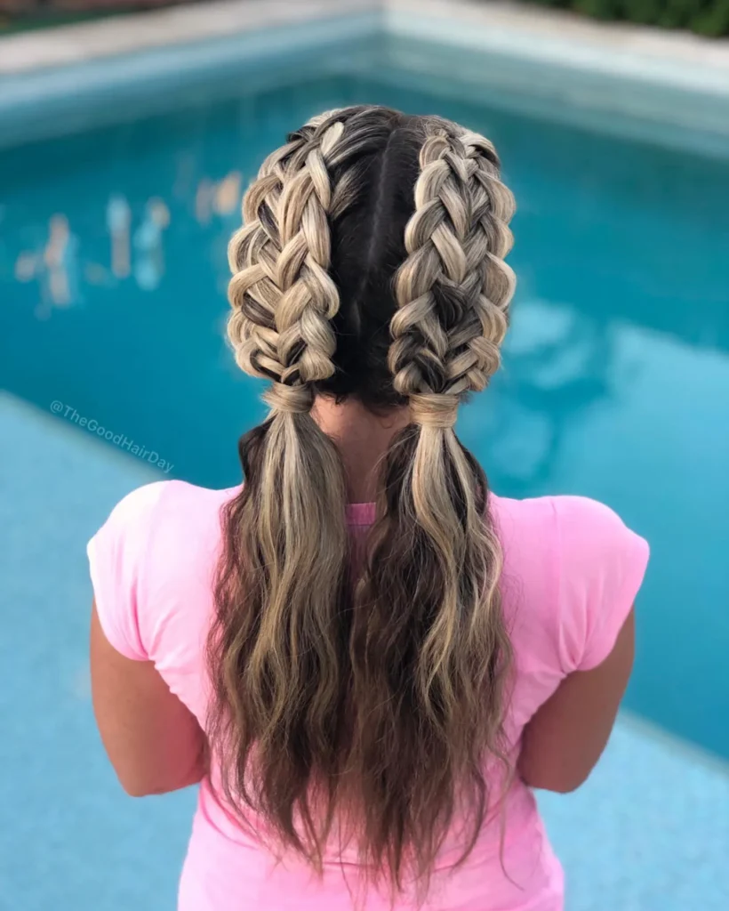 Chunky Braided Low Pigtails