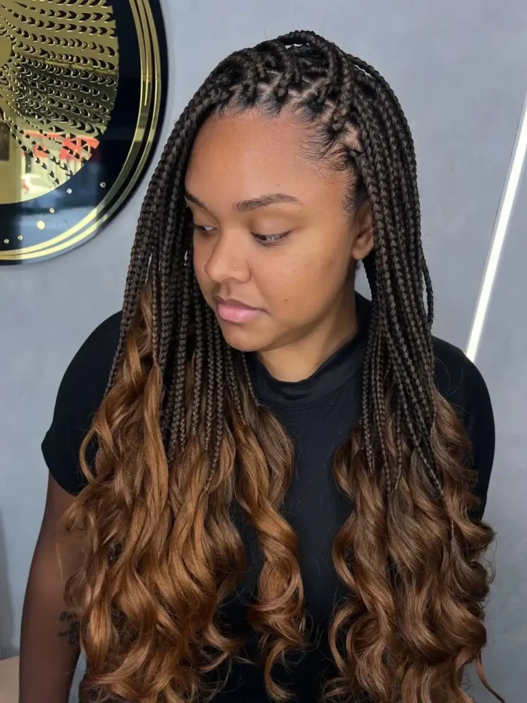 Classic Center-Part Curl Braids