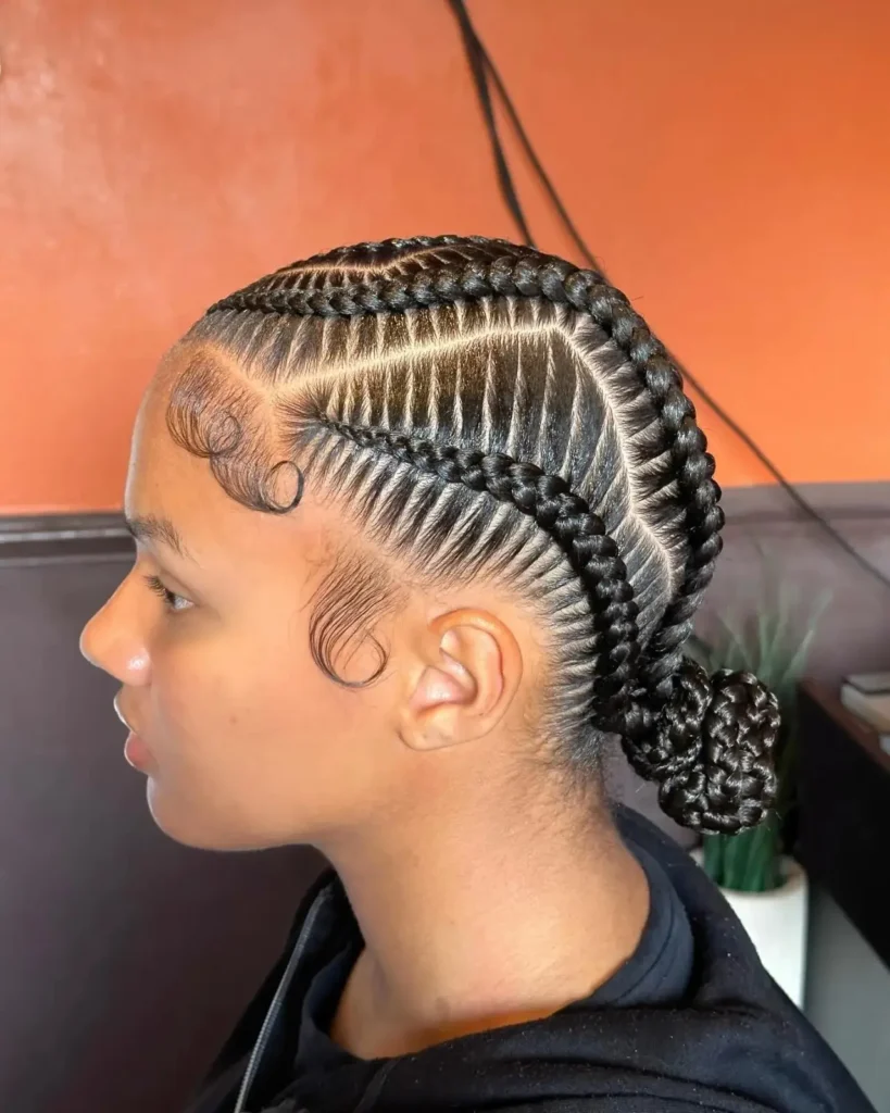Classic Feed-in Cornrow Bun