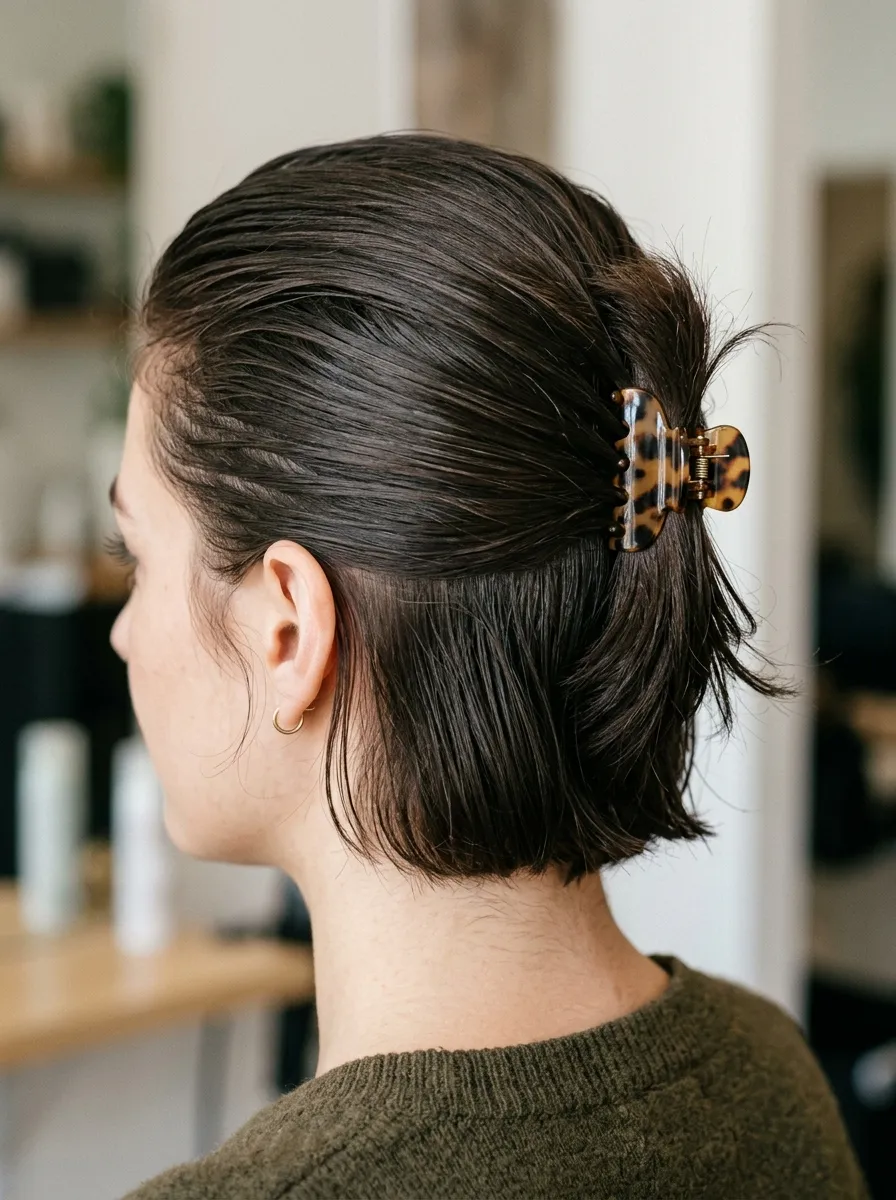 Claw Clip Slick Back Bob