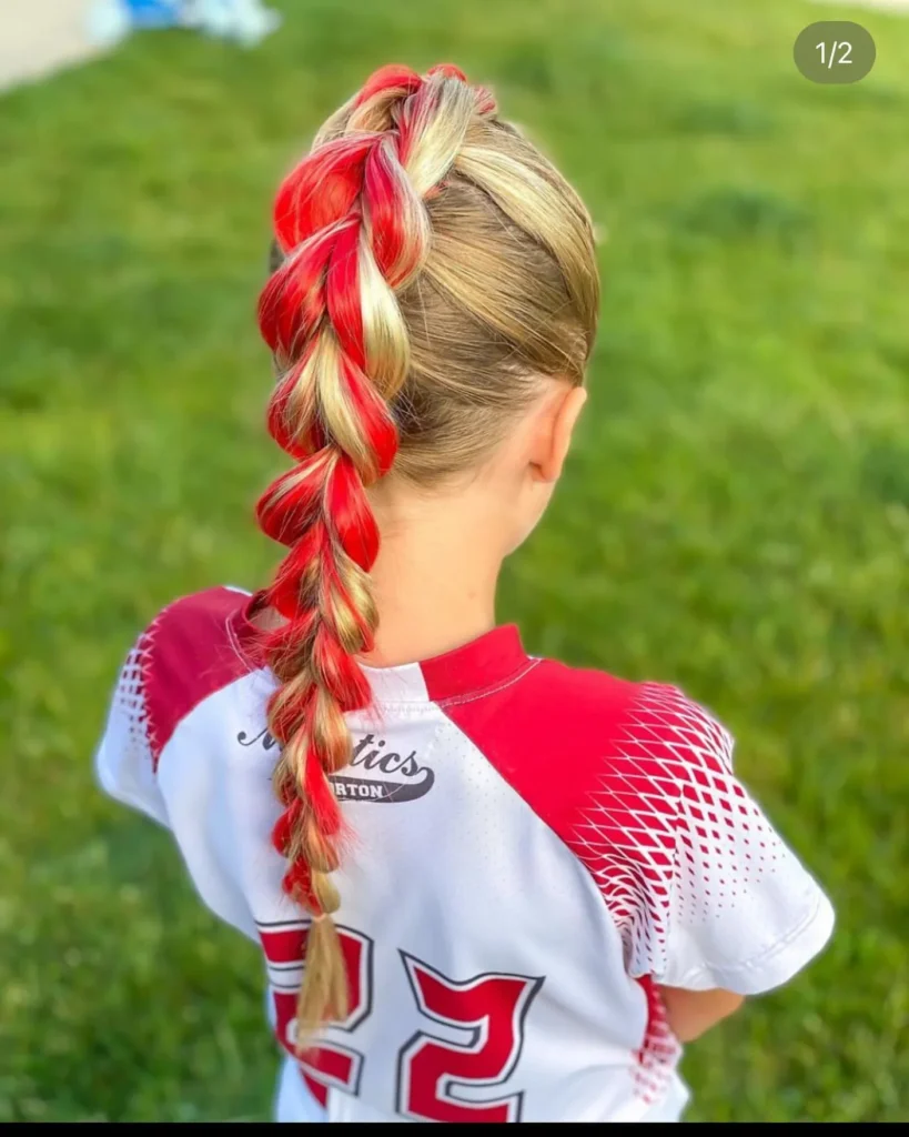 Colored Ribbon Braid Ponytail