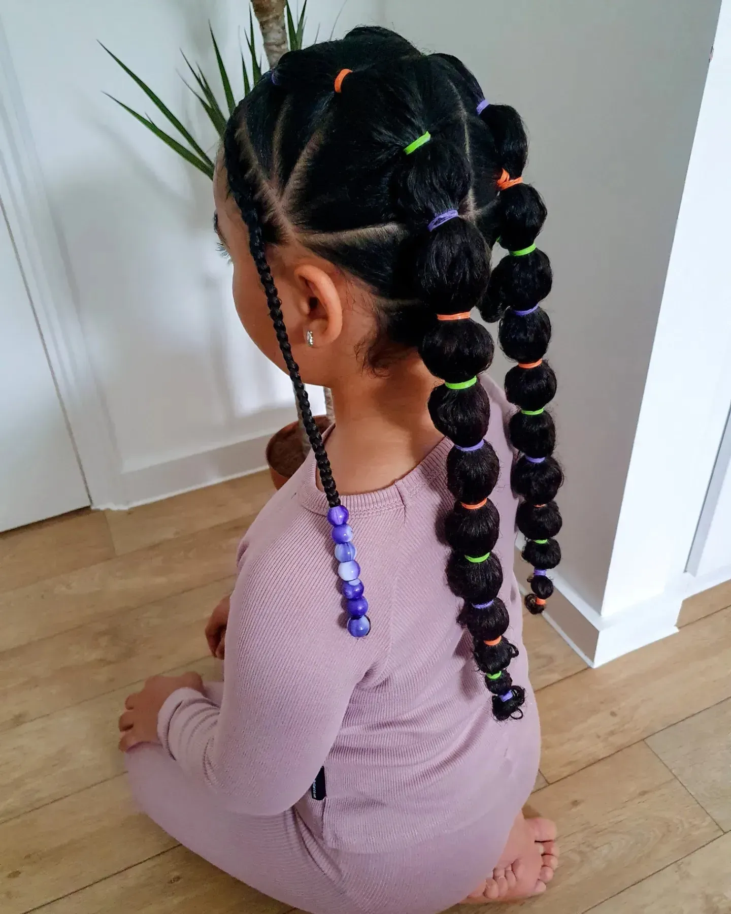 Colorful Bubble Braid Pigtails