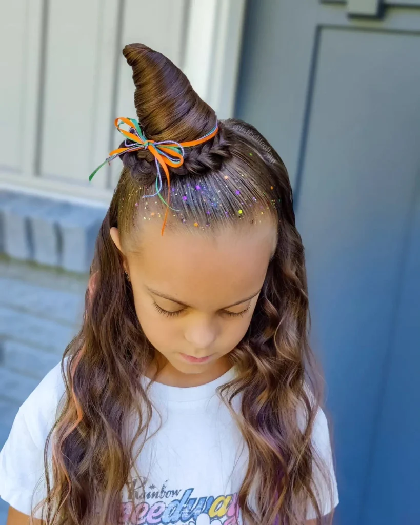 Colorful Sparkle Topknot