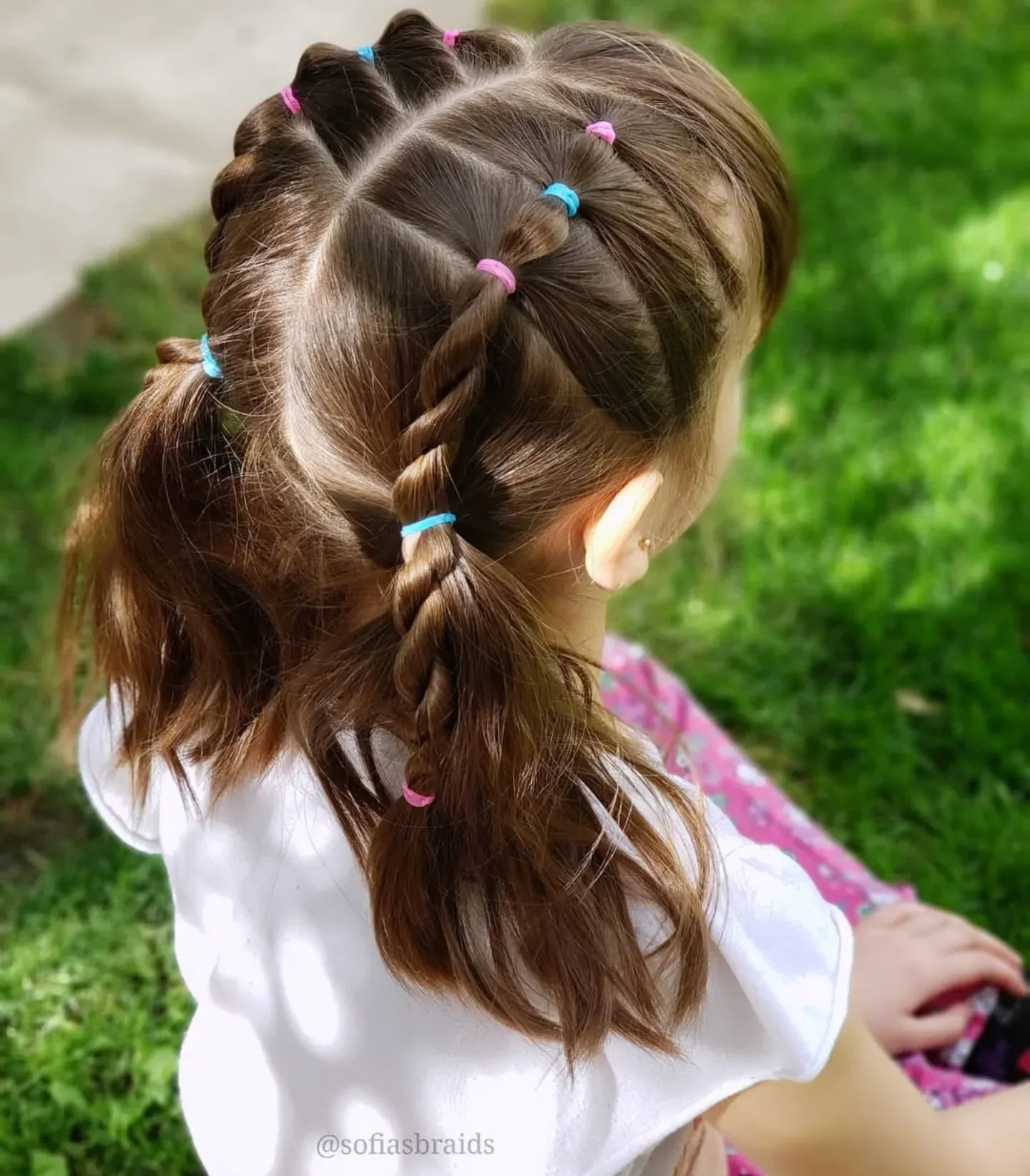 Colorful Twisted Bubble Pigtails