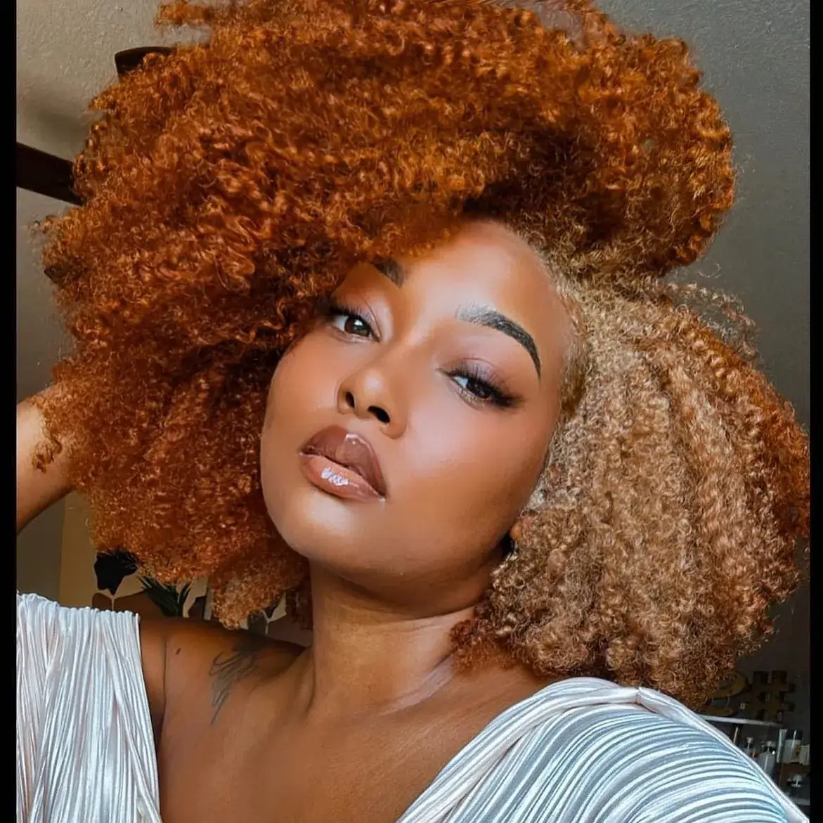Copper Blonde Voluminous Afro