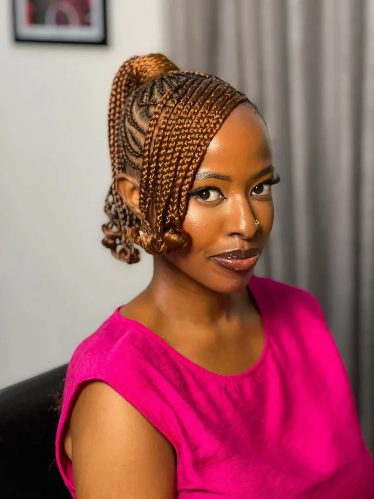 Copper Braided High Ponytail