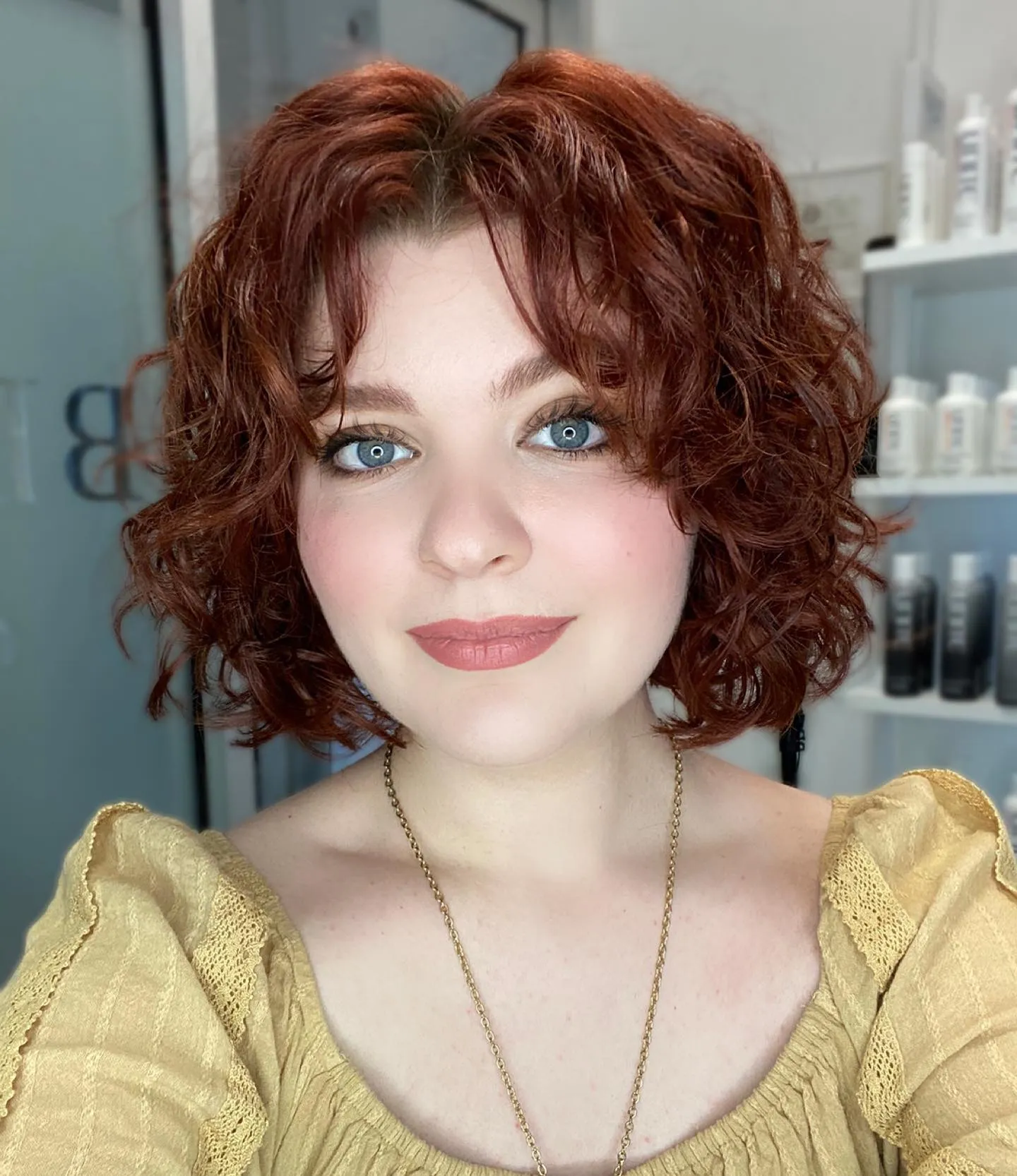 Copper Curled French Bob