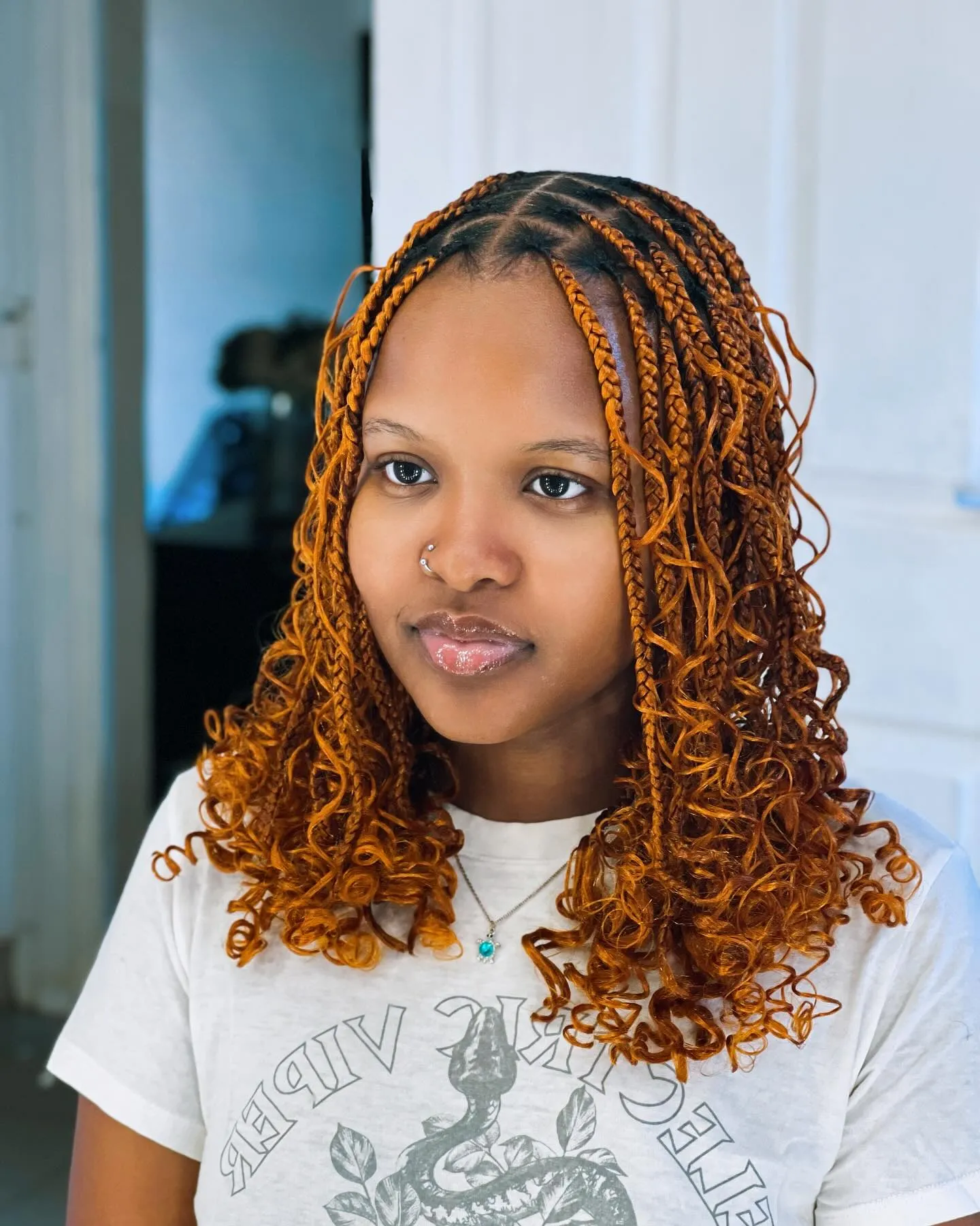 Copper Curly Box Braids