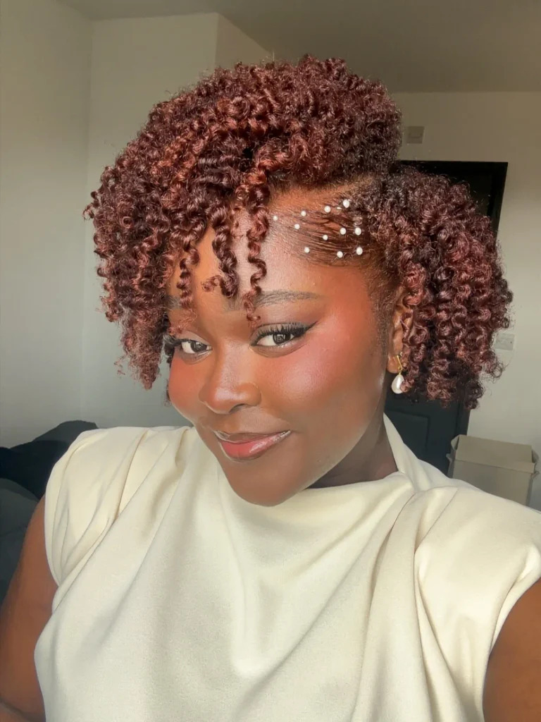 Copper Curly Side Puff