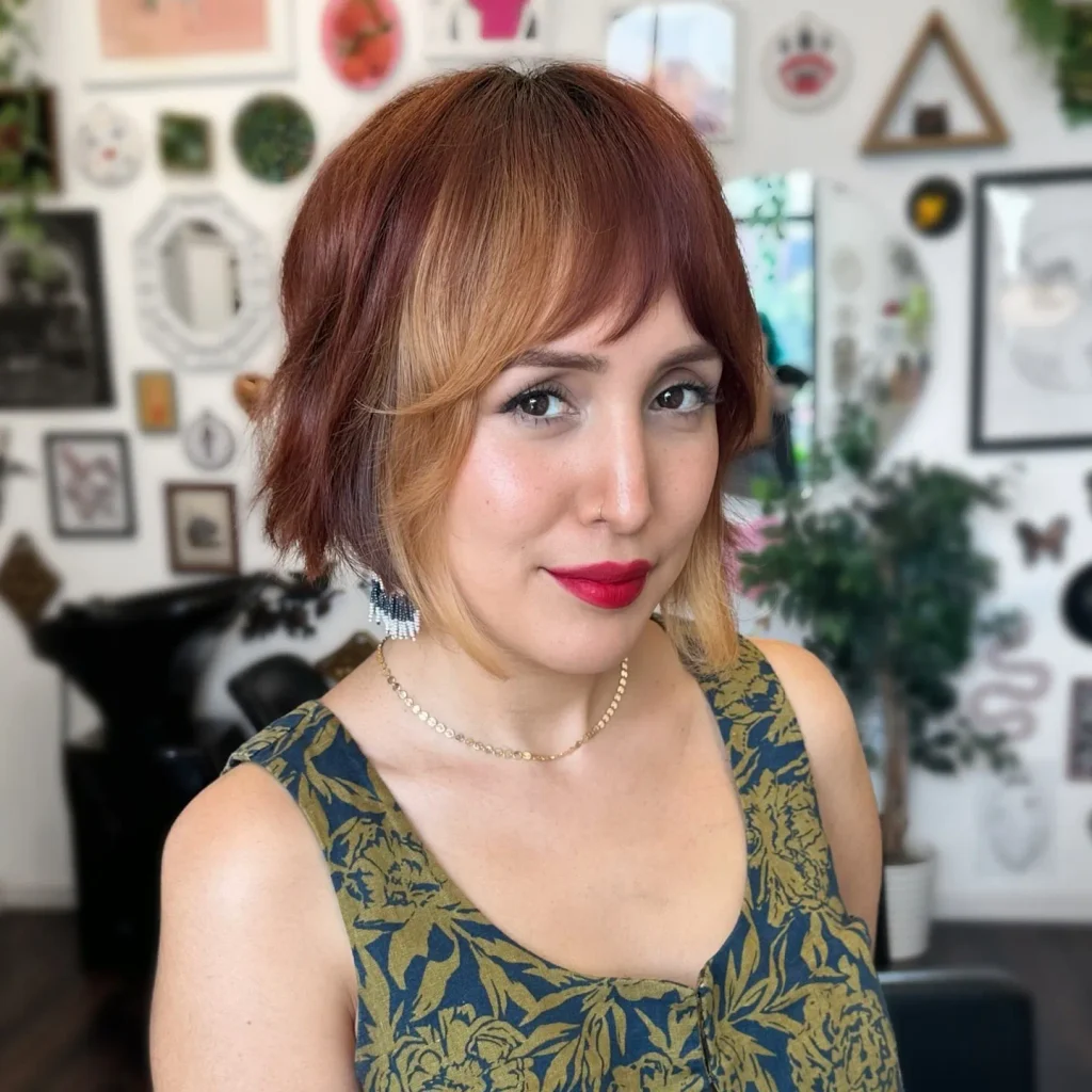 Copper Framed Shaggy Bob