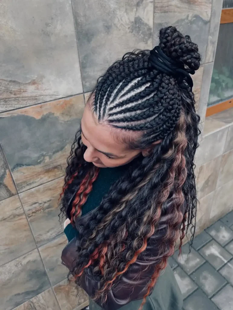 Copper Highlighted Fulani Braids