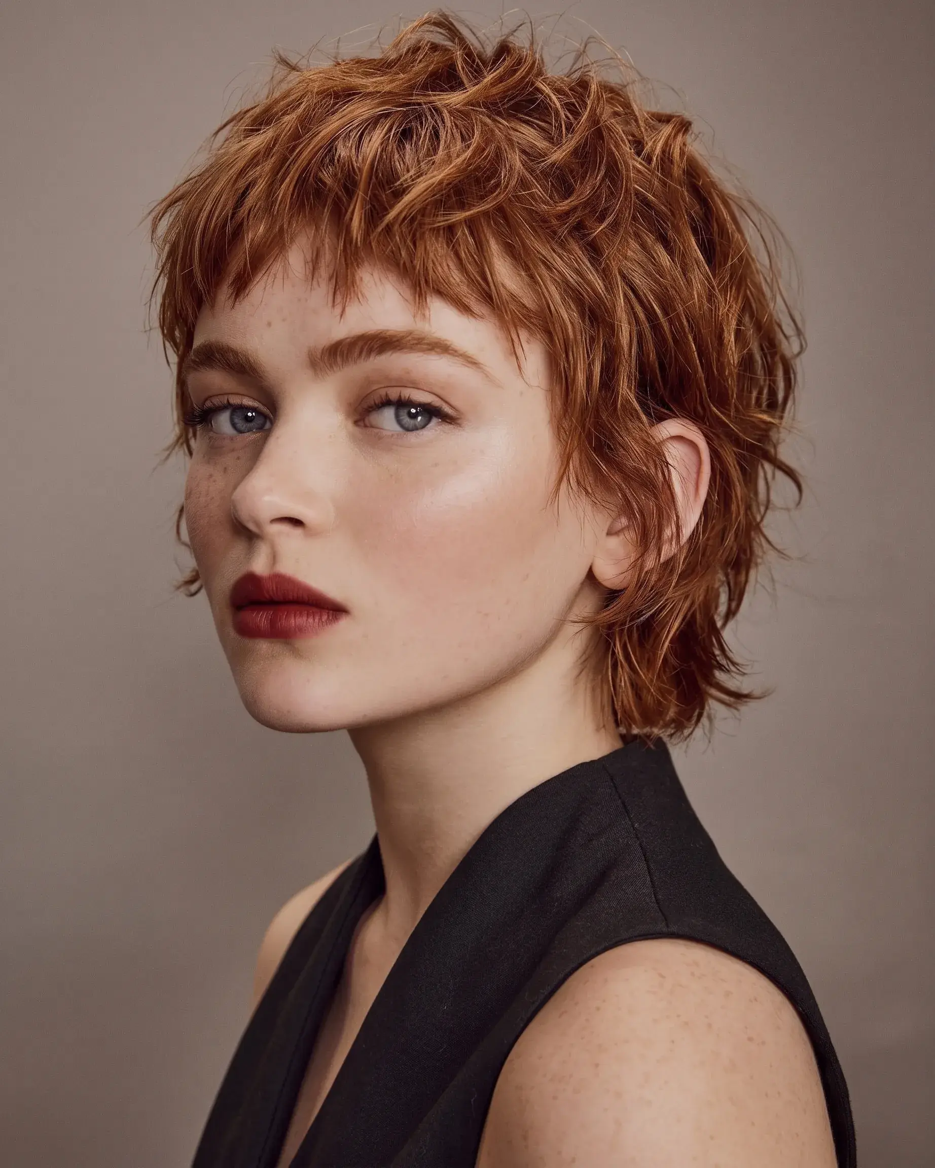 Copper Pixie Wolf Cut
