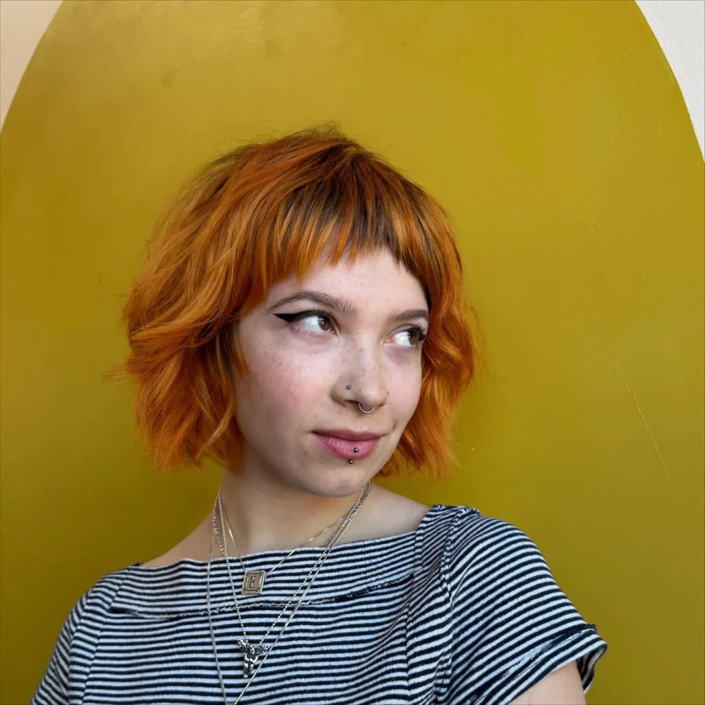 Copper Shag with Choppy Bangs