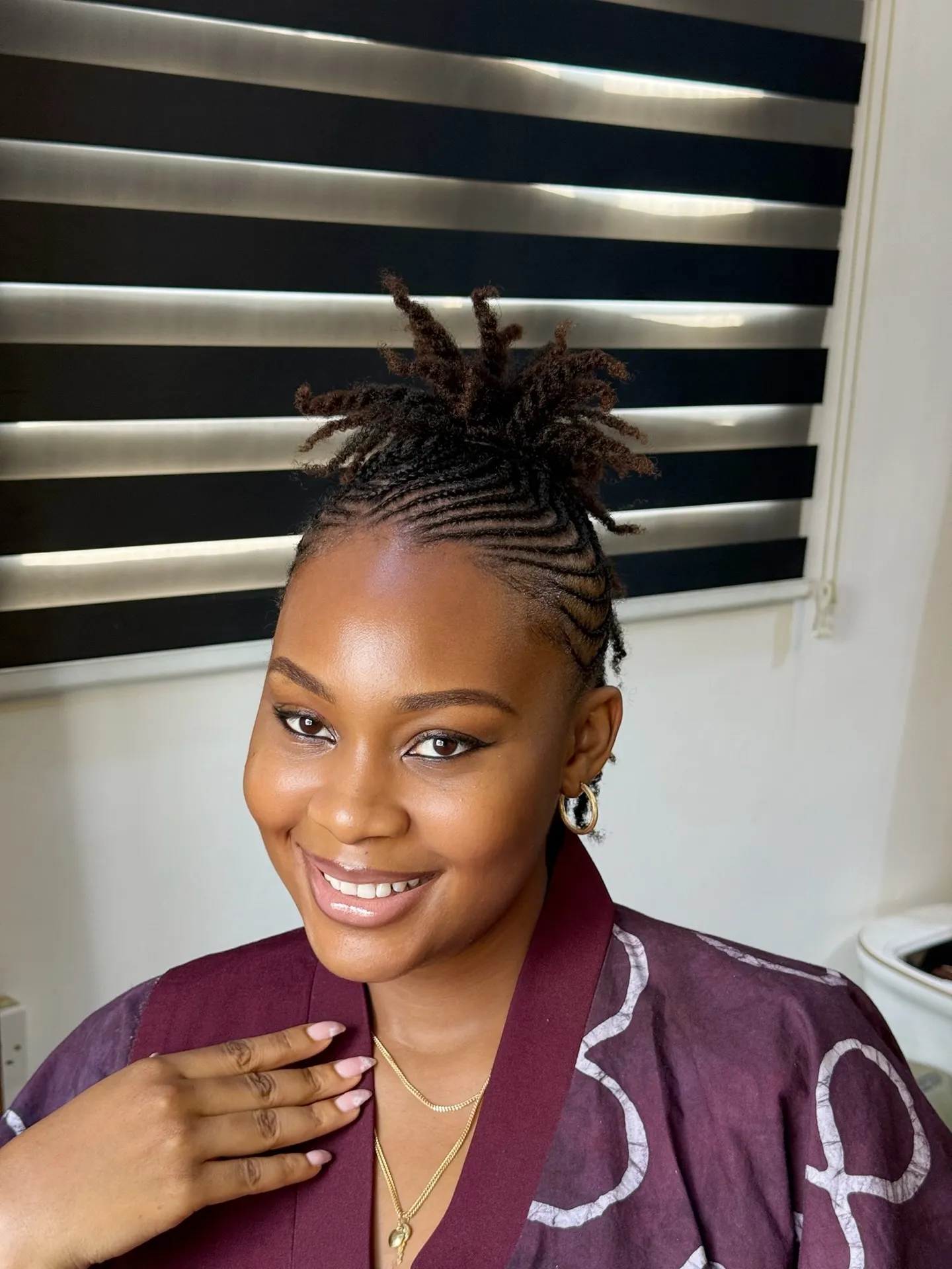 Cornrow Locs High Bun
