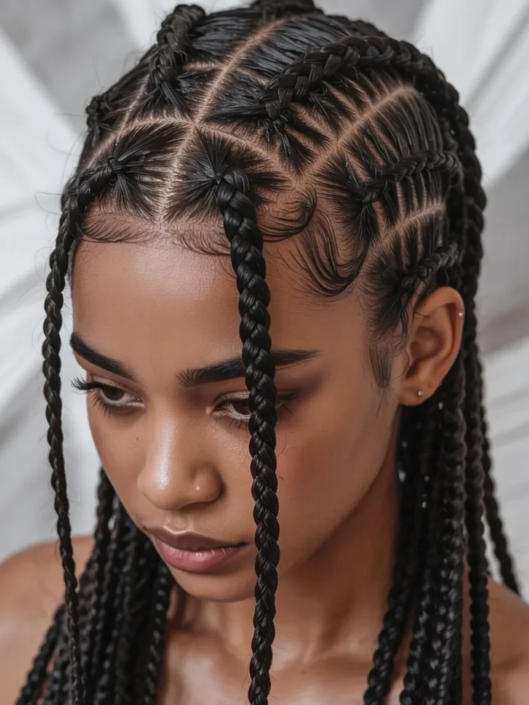 Criss-Cross Cornrow Box Braids