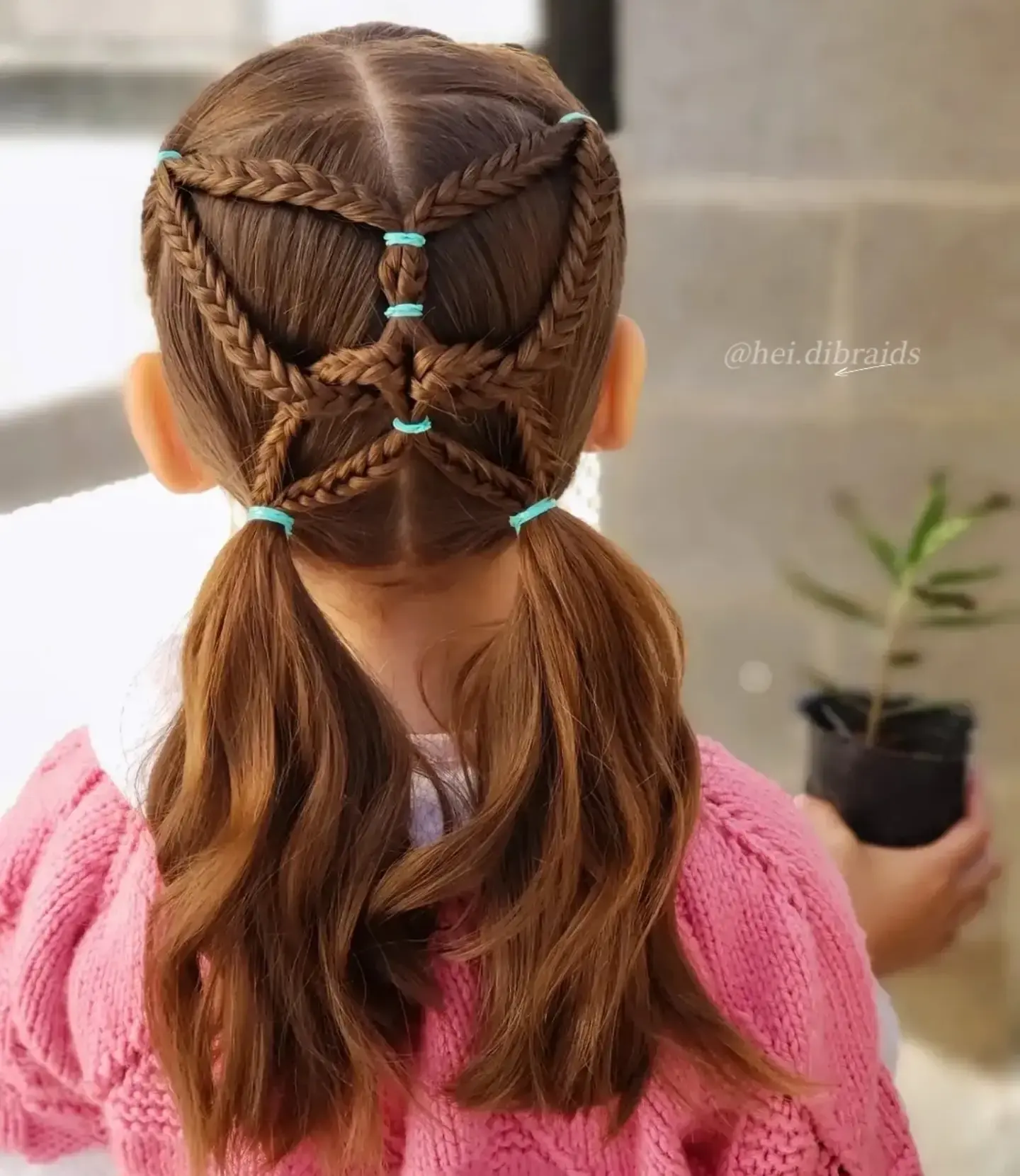 Crisscross Heart Braid Ponytails