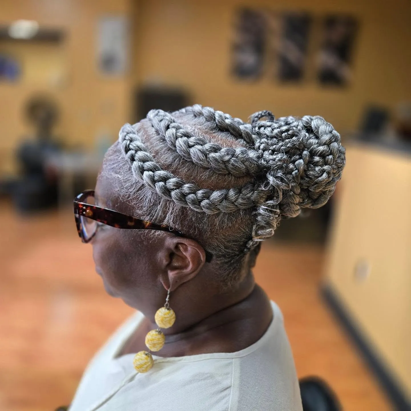 Crown Braided Gray Updo