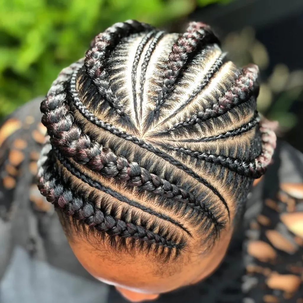 Crown Stitch Cornrow Updo