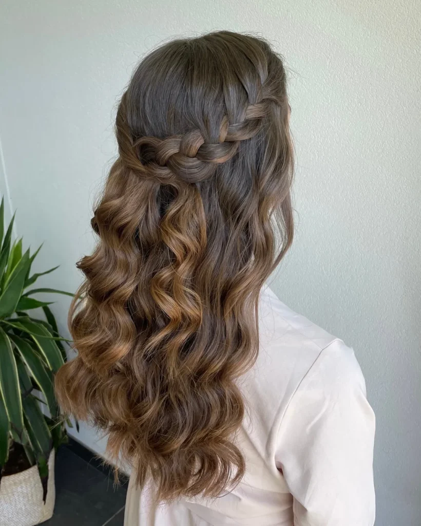 Crown braid loose texture
