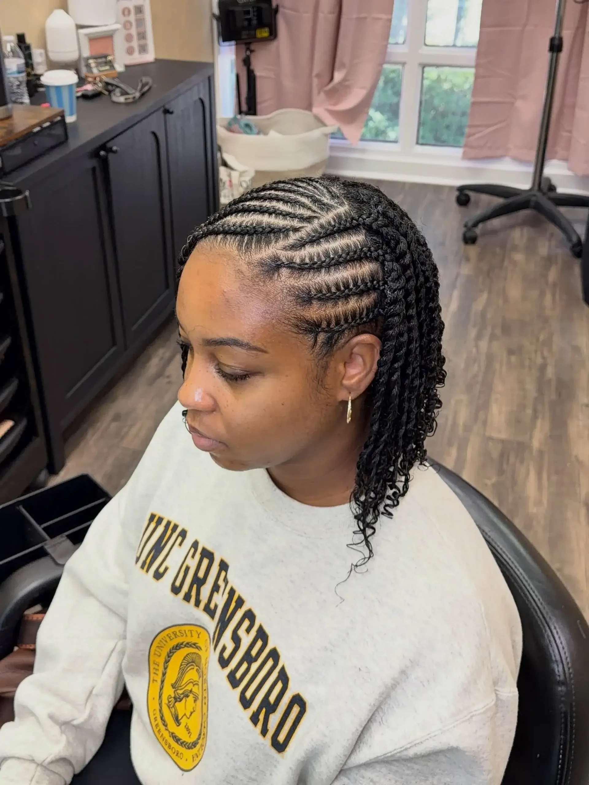 Curly Braided Back Style