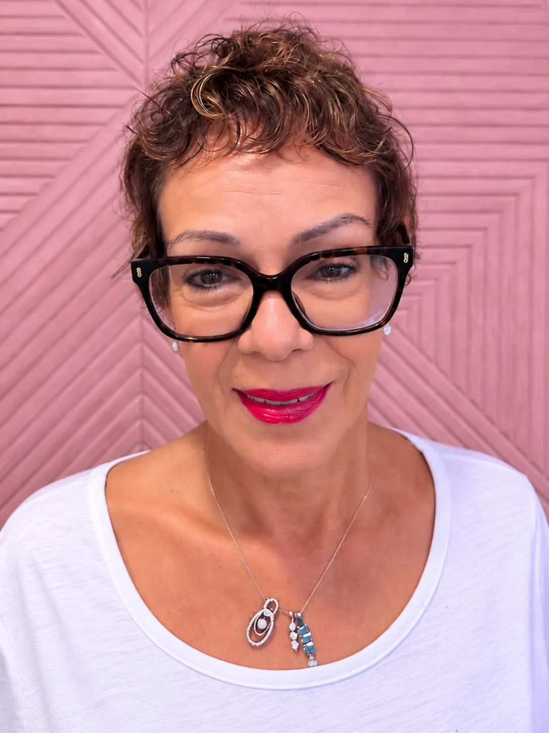 Curly Brunette Cropped Pixie