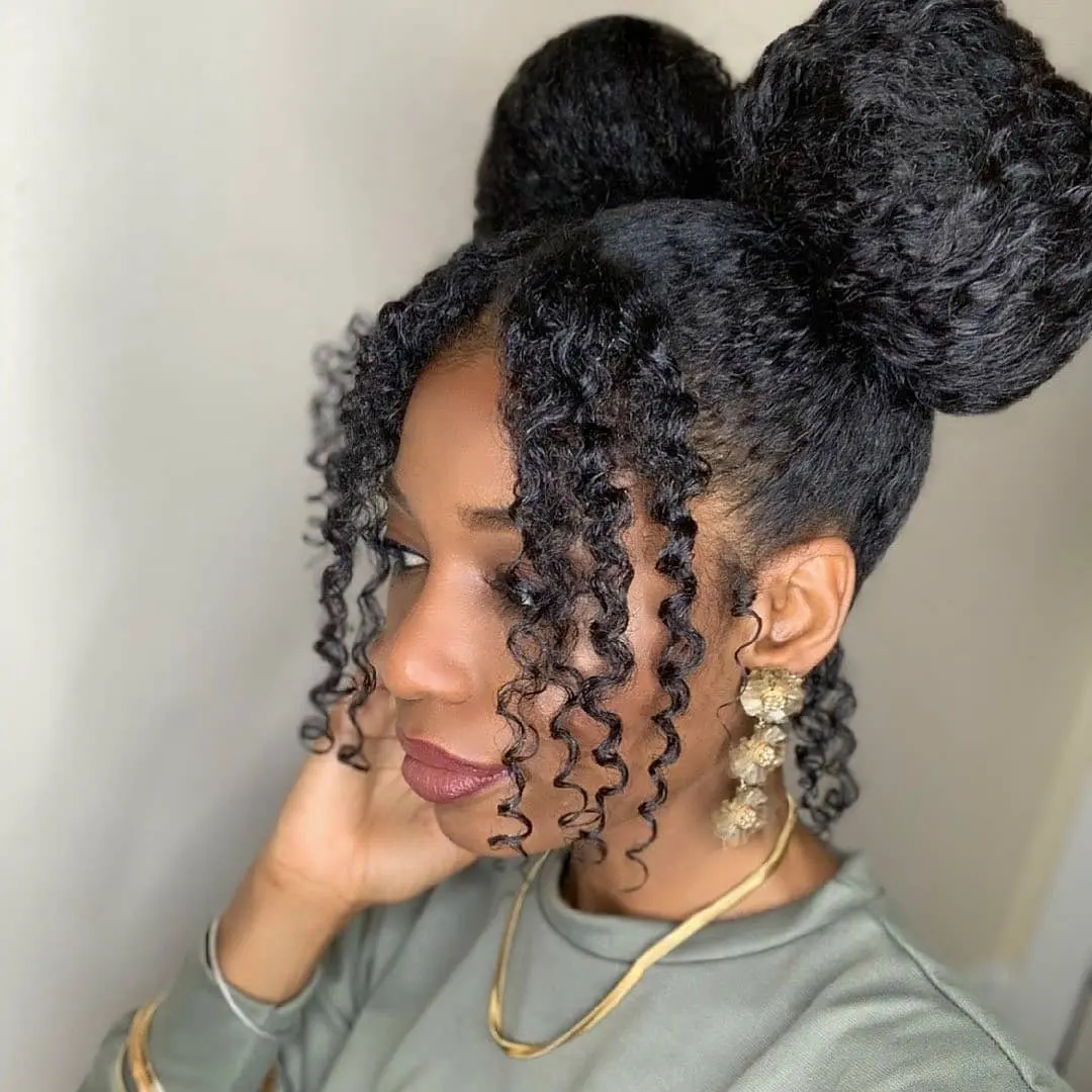 Curly Double Bun Updo