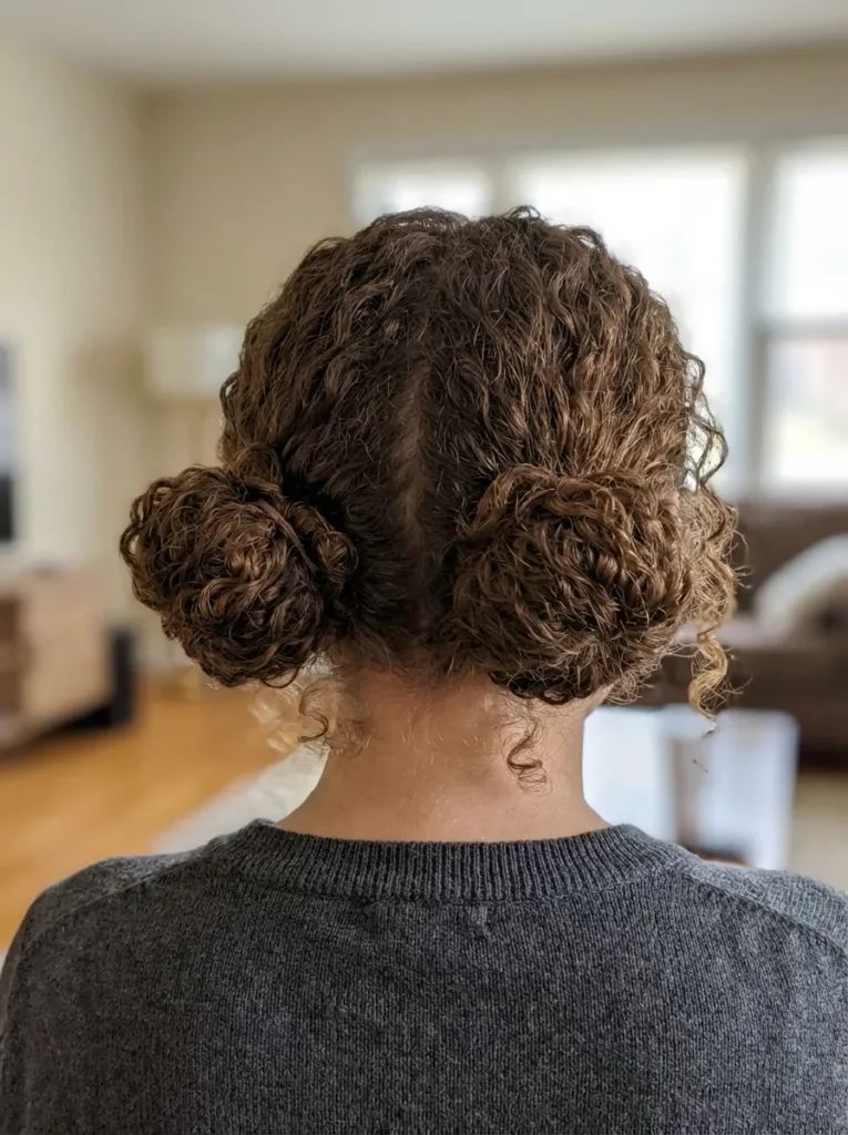 Curly Low Space Buns
