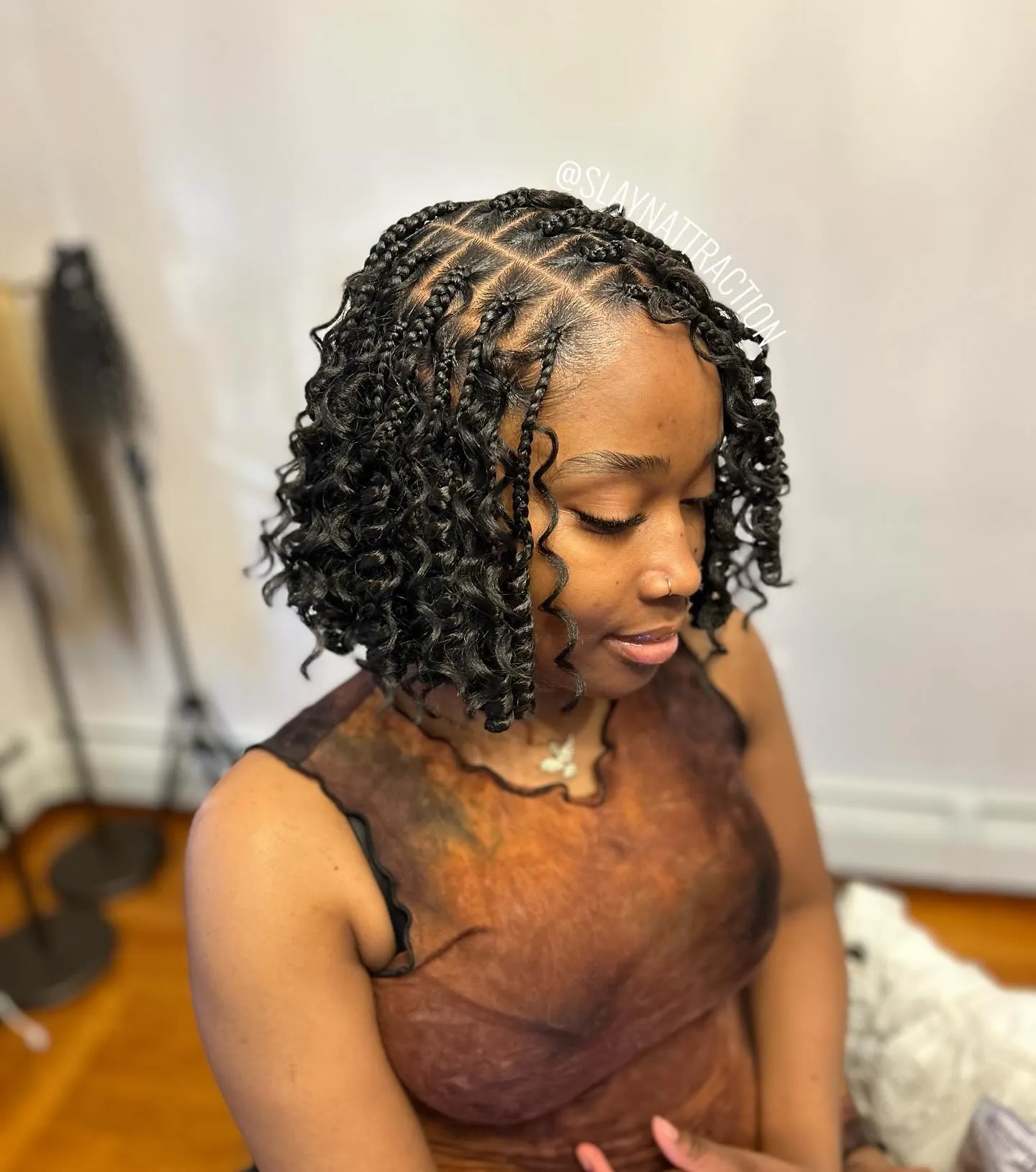 Curly Micro Braids Bob