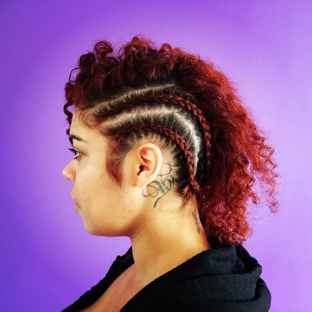 Curly Mohawk Cornrow Braids