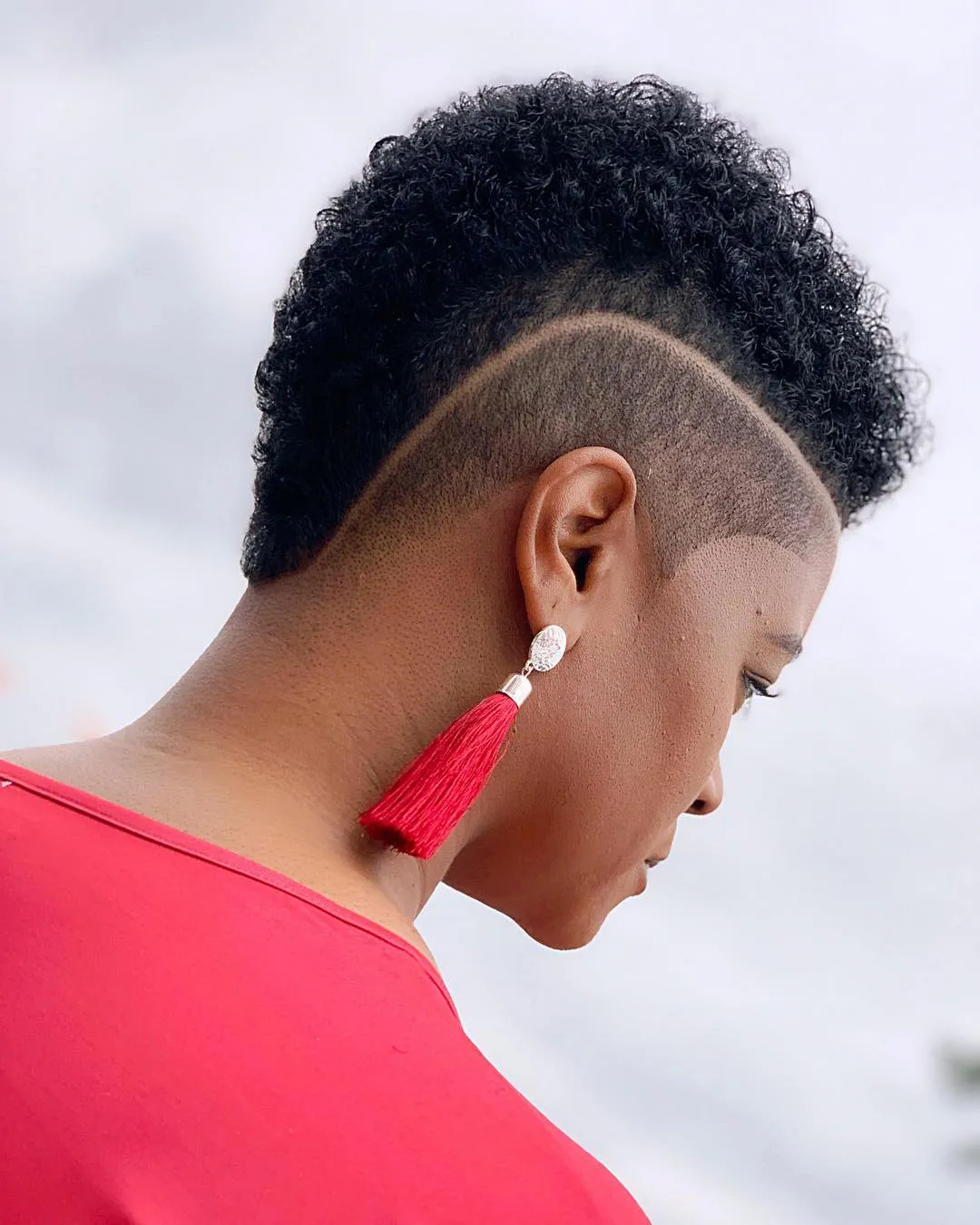 Curly Mohawk With Shaved Arch