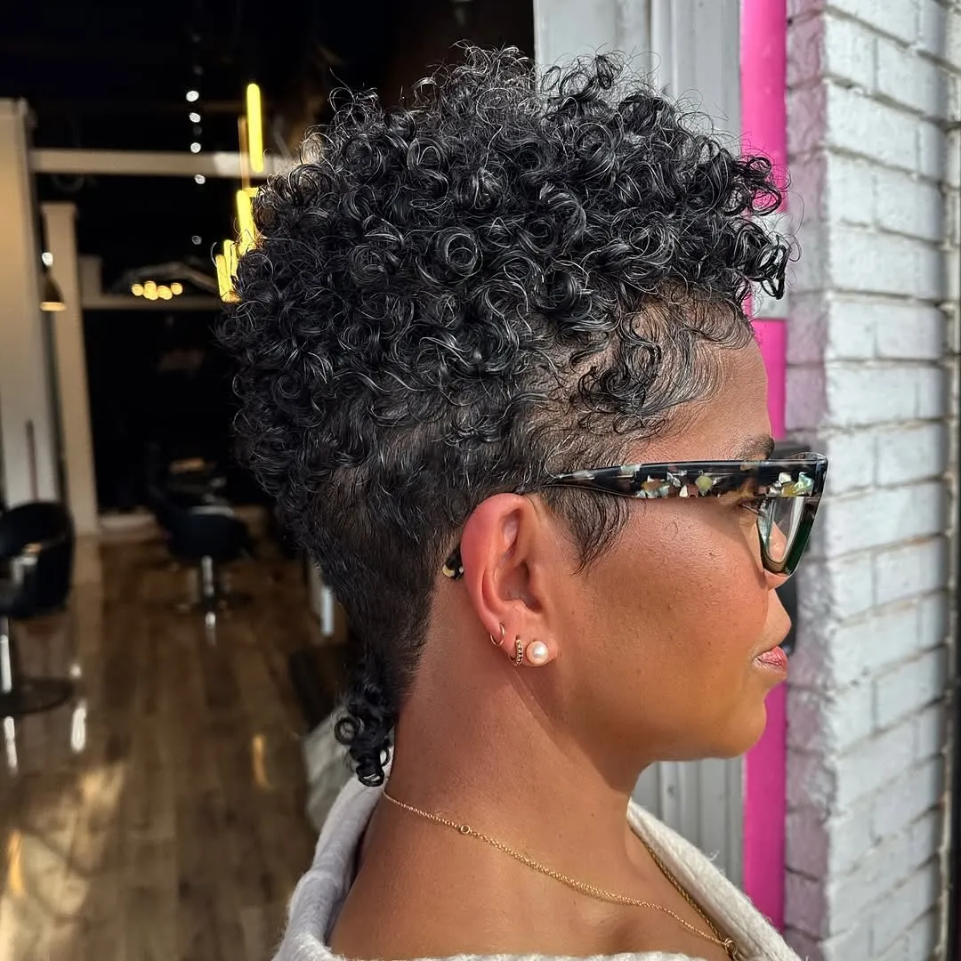 Curly Mullet With Tapered Sides