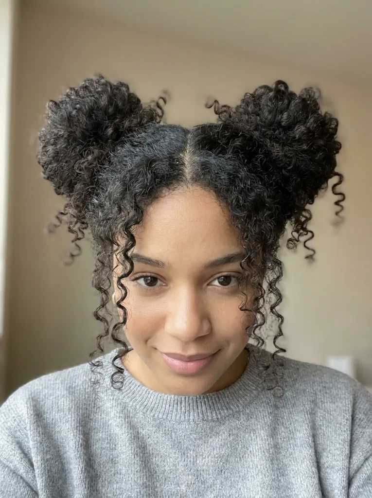 Curly Space Buns