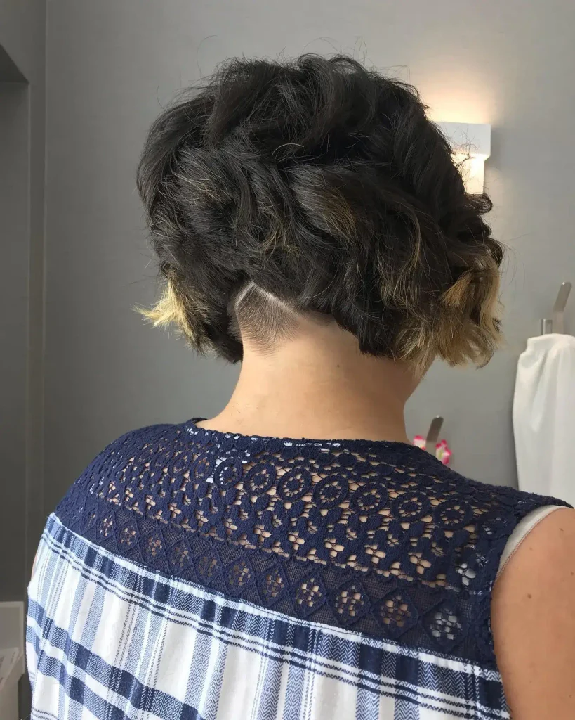 Curly Undercut Stacked Bob