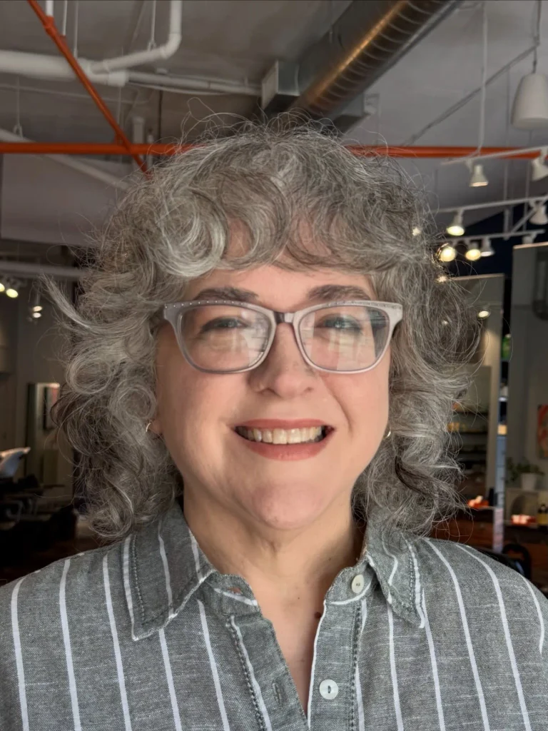 Curly Volume with Rounded Bangs