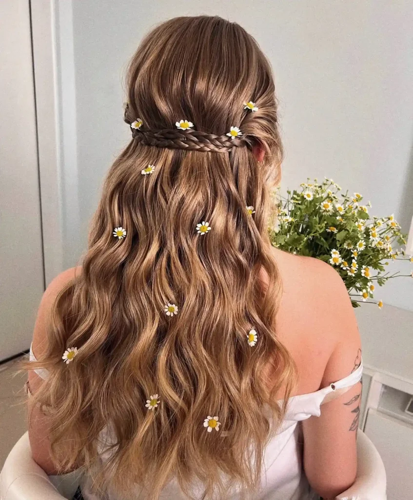 Daisy Braided Half-Up Waves