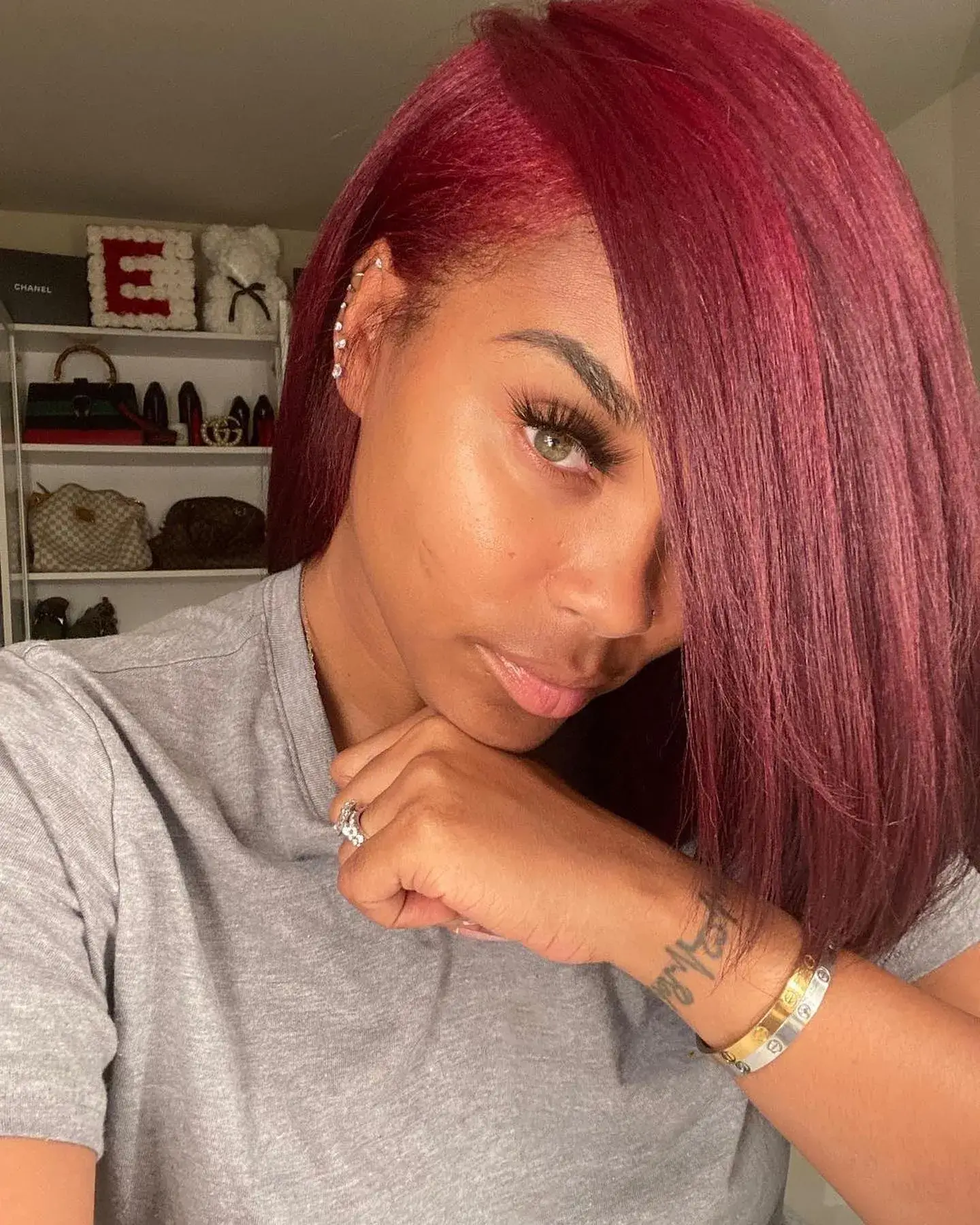 Deep Burgundy Sleek Bob