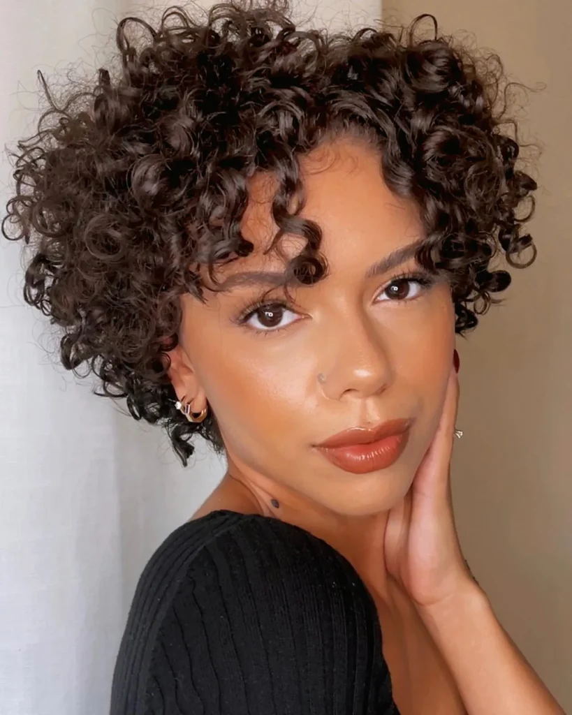 Defined Curl Halo Pixie Cut